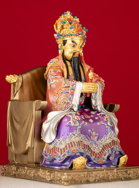 台湾纯铜五台山五爷佛像客厅摆件