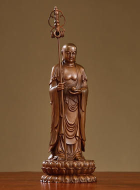 紫铜地藏王菩萨佛像客厅供奉摆件