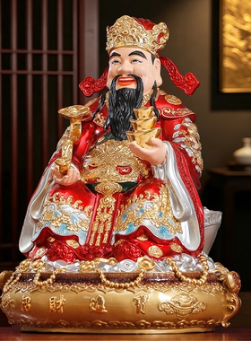 纯铜财神爷摆件家用供奉招财佛像