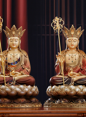 纯铜地藏王菩萨家用供奉佛像摆件