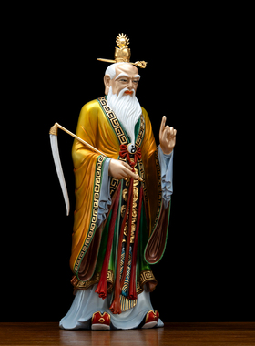 纯铜太上老君道德天尊三清像摆件