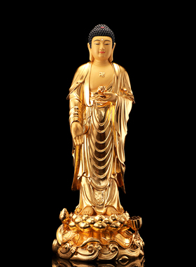 纯铜西方三圣神像摆件阿弥陀佛像