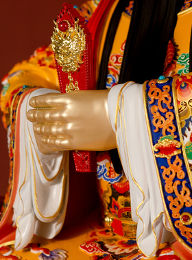 纯铜彩绘龙五爷佛像财神爷摆件