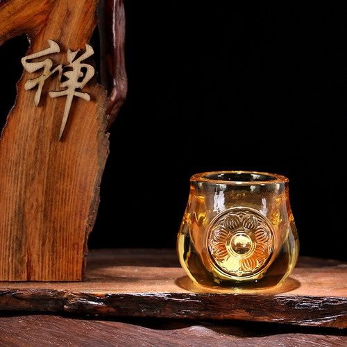 圆通佛具琉璃供杯拜神供佛莲花圣水杯水晶杯供奉关公财神酒杯茶杯 - 图1