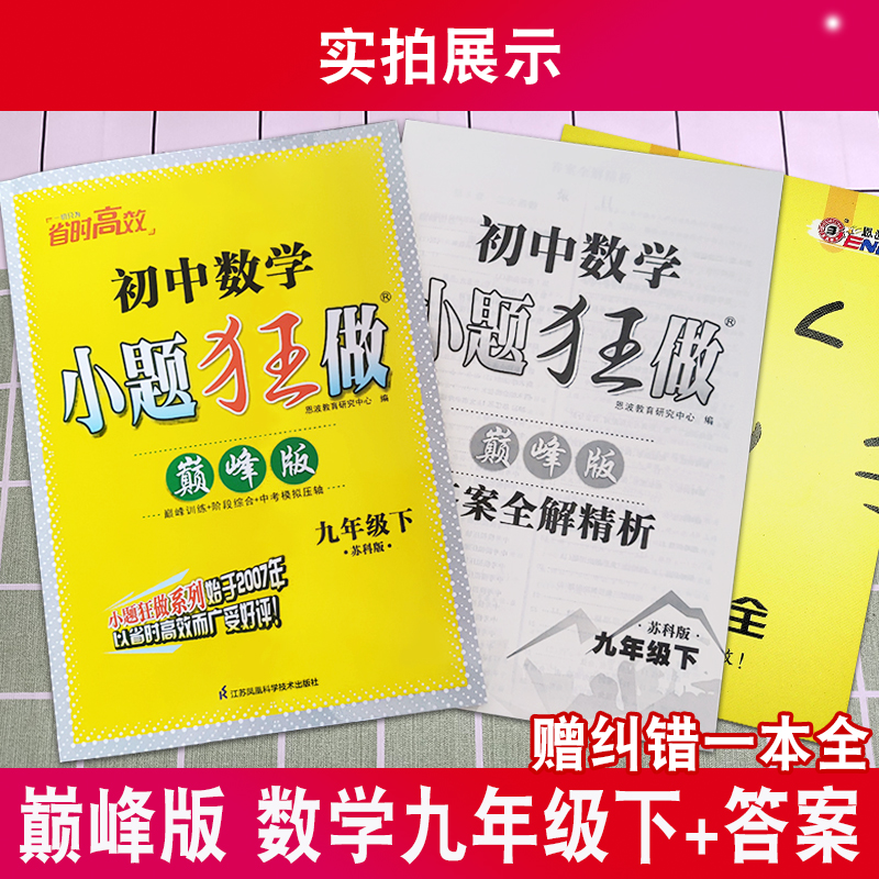 2023春版恩波教育小题狂做巅峰版数学九年级下册苏科版SK中学教辅初中9年级同步课时作业本训练习册初三苏教版资料辅导含答案正版-图0