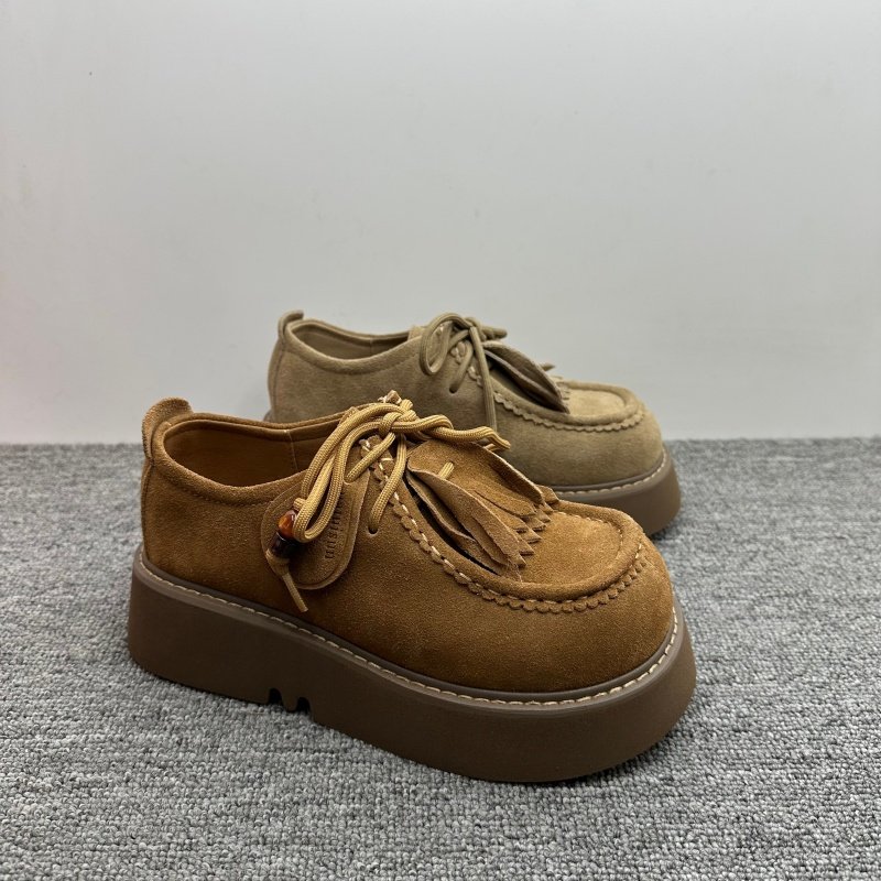 撤柜处理新款牛皮勃肯鞋女百搭流苏厚底轻便小个子增高真皮乐福鞋,淘宝优惠券,粉丝福利购,淘宝优惠卷