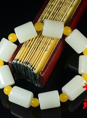 天然和田玉桶珠手链路路通佛珠