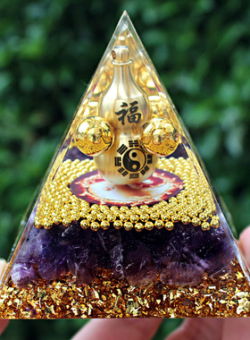 水晶树脂滴胶金字塔摆件