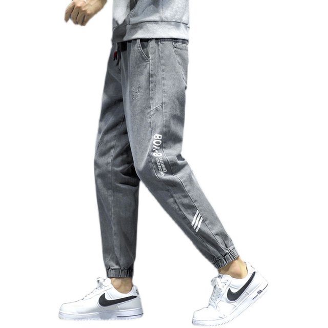 Denim pants men's tide brand spring and summer new 2023 Haron pants men's casual loose Korean version of trendy straight beam pants men