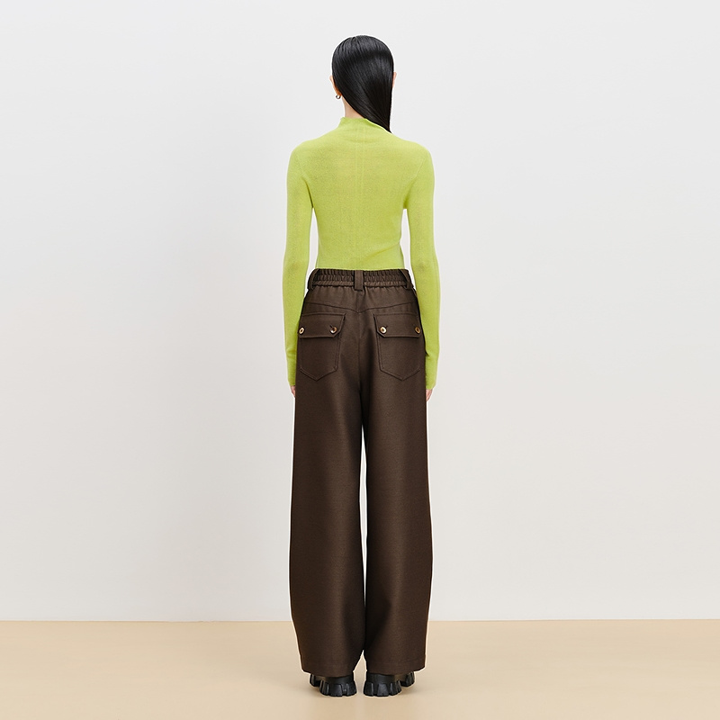 【无缝针织】AUM噢姆冬季羊毛针织打底衫修身长袖半高领上衣女款 - 图3