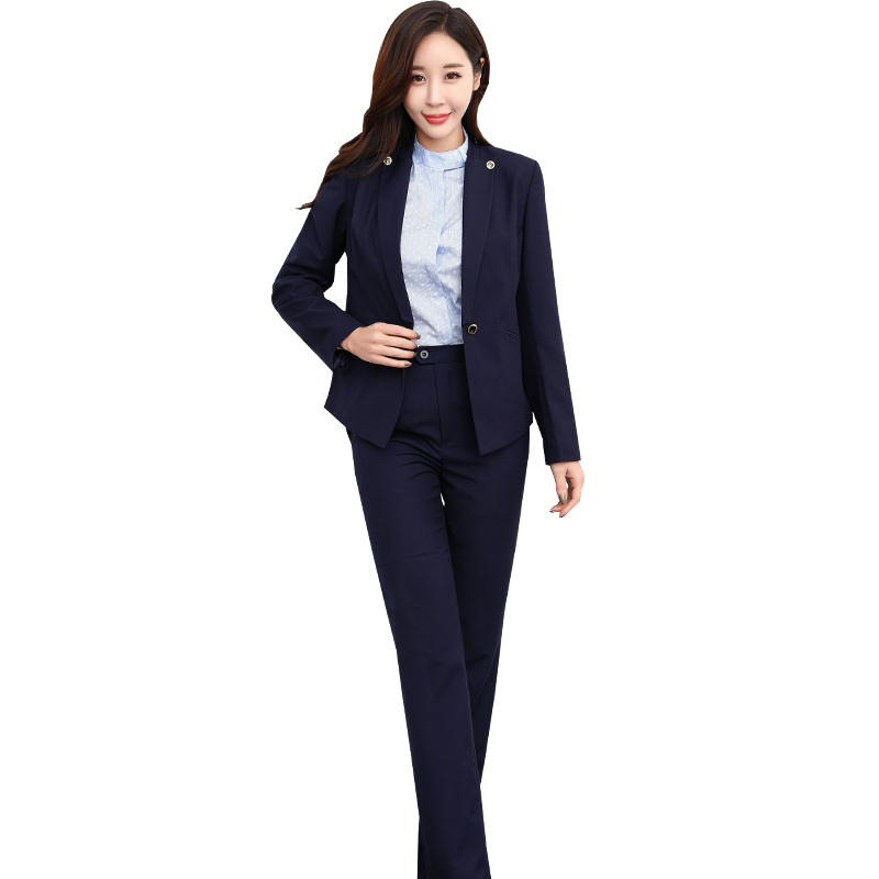 2019新款中国移动女套装西装工作服 衣都创彩服饰职业女裤套装