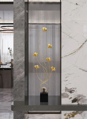 新中式银杏玄关摆件轻奢高档客厅电视柜招财节节高升装饰乔迁礼物