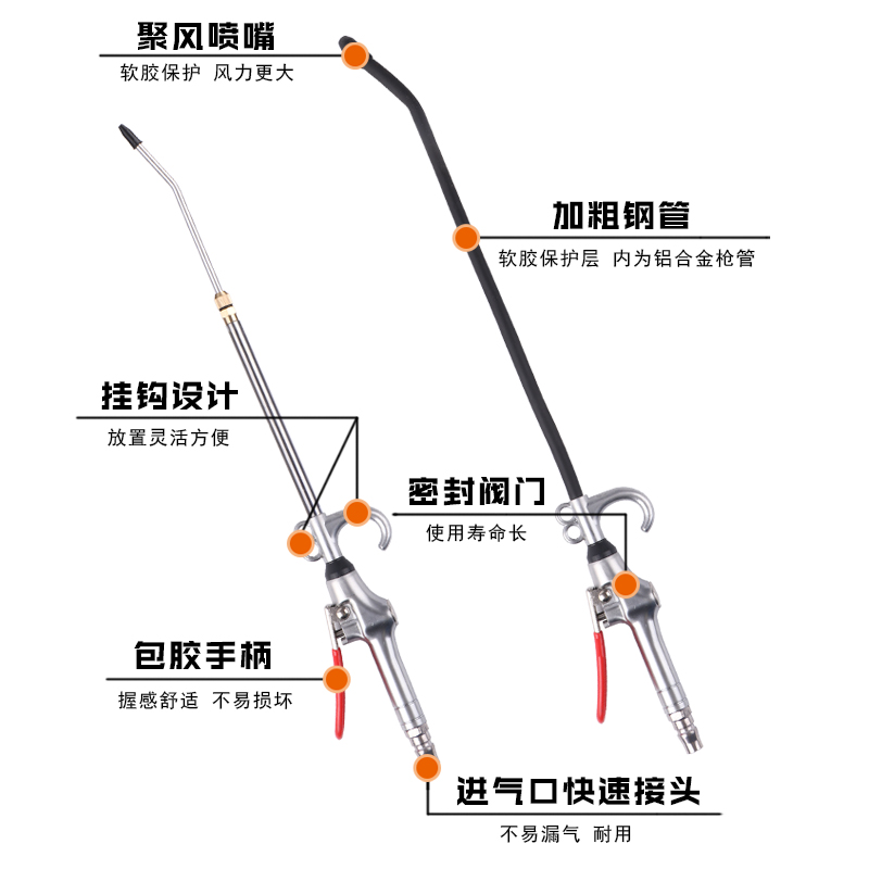 craeta气动尘吹枪吹风枪气动工具吹尘枪可伸缩加长强力高压尘吹枪