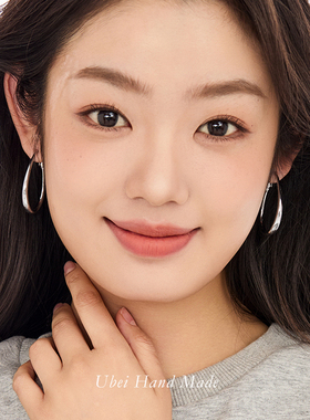 有北手作 银色大圈圈耳环女2026新款经典通勤高级感小众设计耳圈