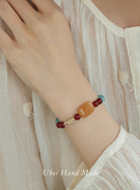 叠戴手链串珠红玛瑙新中式民族风