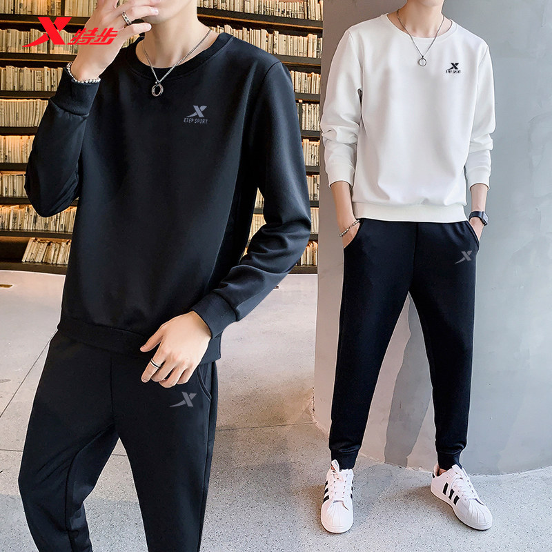 特步运动套装男2026春秋卫衣宽松休闲装跑步服男士长袖长裤两件套,淘宝优惠券,粉丝福利购,淘宝优惠卷