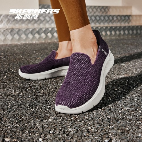 斯凯奇闪穿鞋女士加绒一脚蹬健步鞋舒适妈妈鞋耐磨轻便百搭运动鞋 - 图1