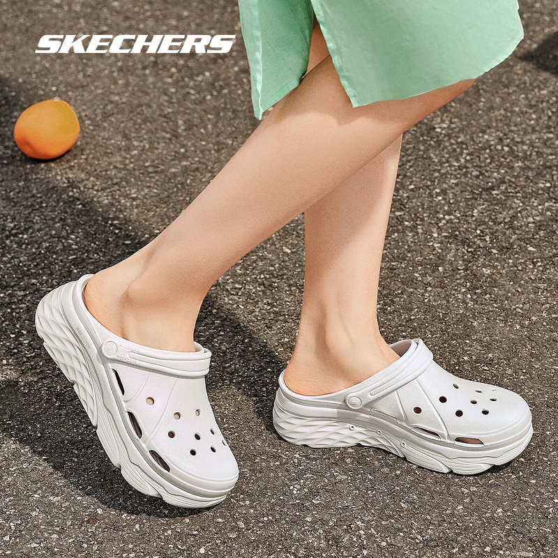 Skechers斯凯奇凉鞋女2024年夏季新款白色厚底休闲鞋运动沙滩鞋子 - 图1