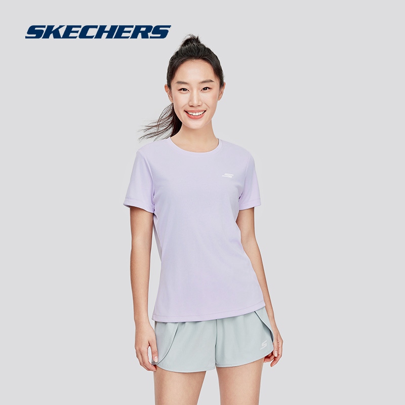 Skechers斯凯奇运动套装男女同款短袖短裤速干运动休闲吸湿上衣 - 图3