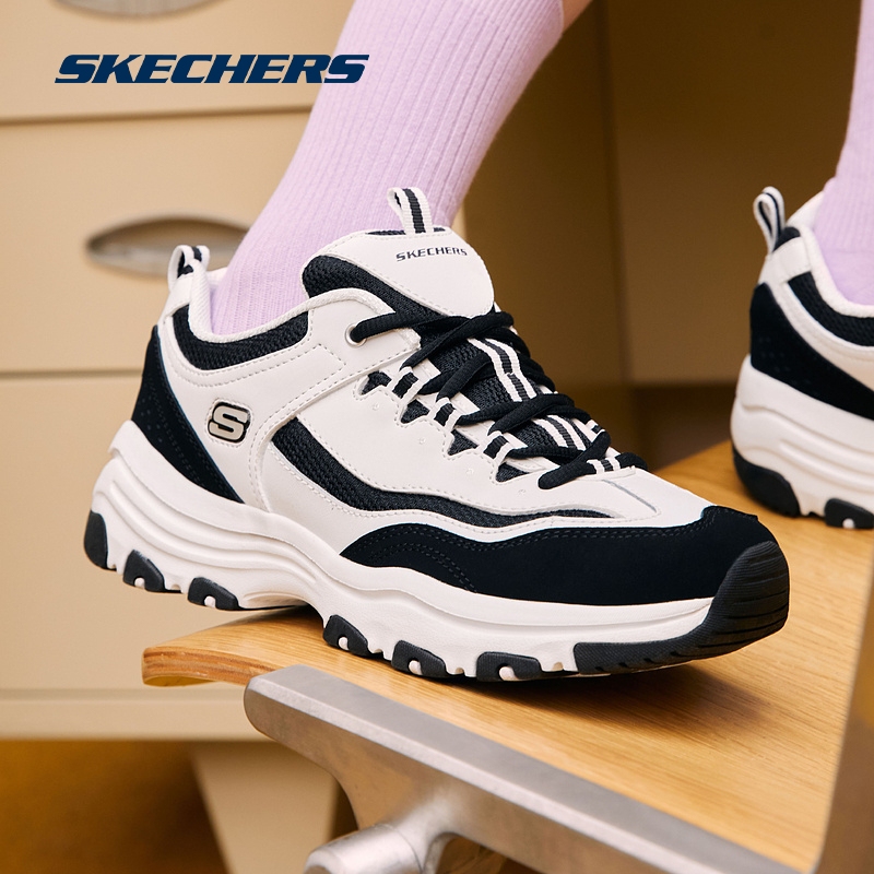 Skechers斯凯奇春夏女鞋熊猫鞋男运动休闲黑白情侣老爹鞋官方正品-图2