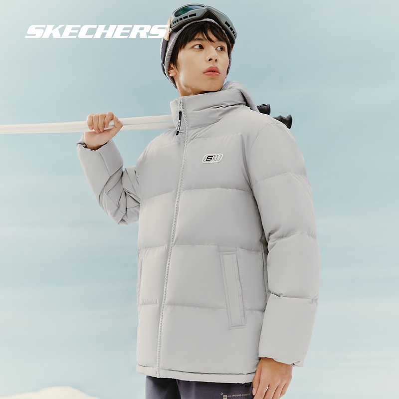 Skechers斯凯奇缤纷休闲系列男女羽绒服舒适锁温保暖防风情侣外套