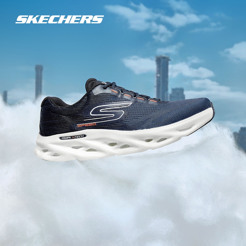 Skechers斯凯奇新款轻质缓震舒适透气男子跑步运动专业鞋子耐磨