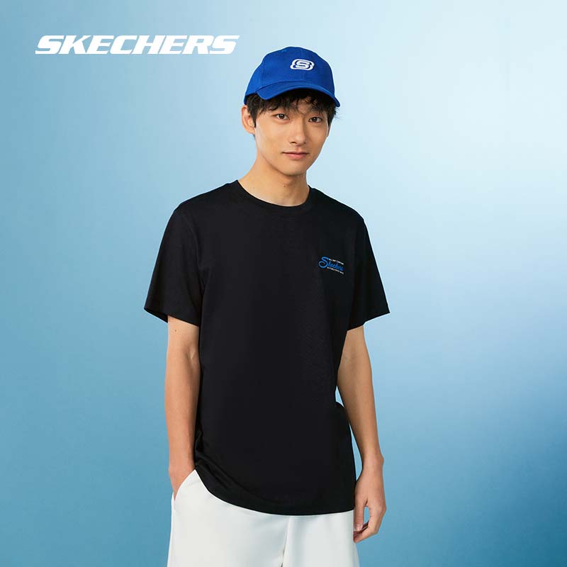 Skechers斯凯奇2024夏季新款男女情侣T恤吸湿速干休闲运动短袖衫