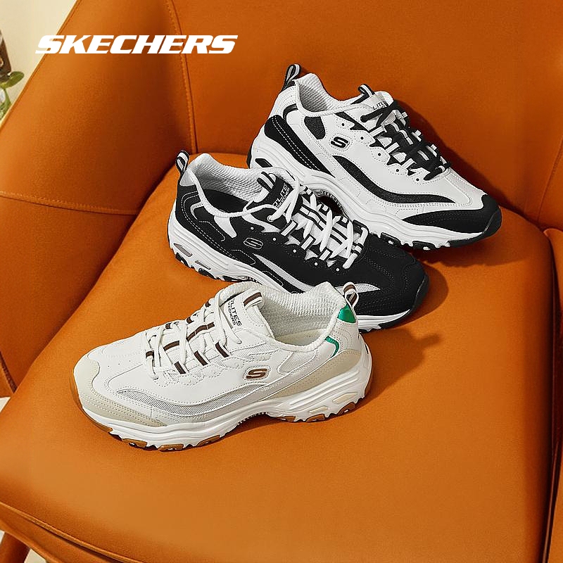 Skechers斯凯奇商场同款男运动情侣鞋黑白熊猫鞋增高老爹鞋894129