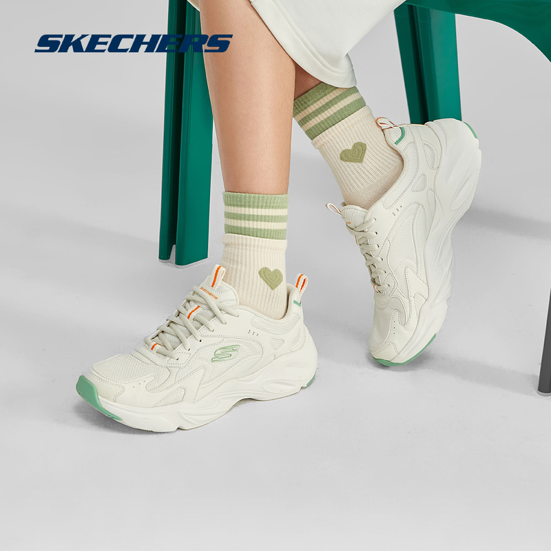 Skechers斯凯奇运动小白鞋子男女同款经典老爹鞋休闲轻质复古时尚