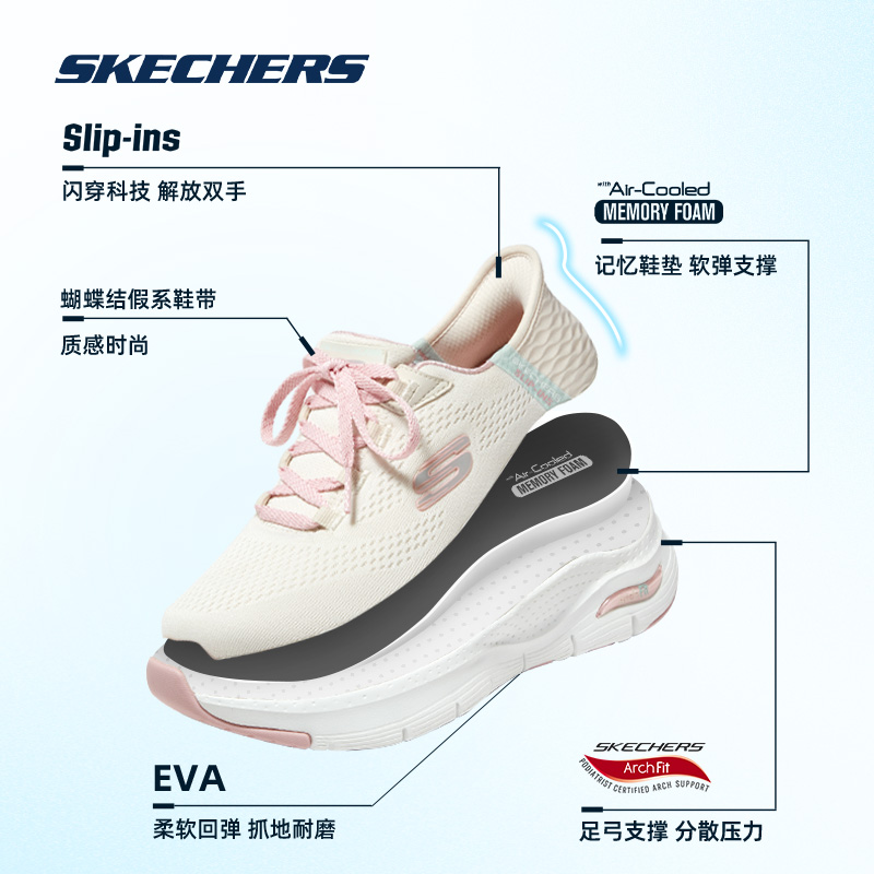 Skechers斯凯奇闪穿鞋丨足弓支撑运动鞋百搭潮流通勤散步休闲鞋 - 图3