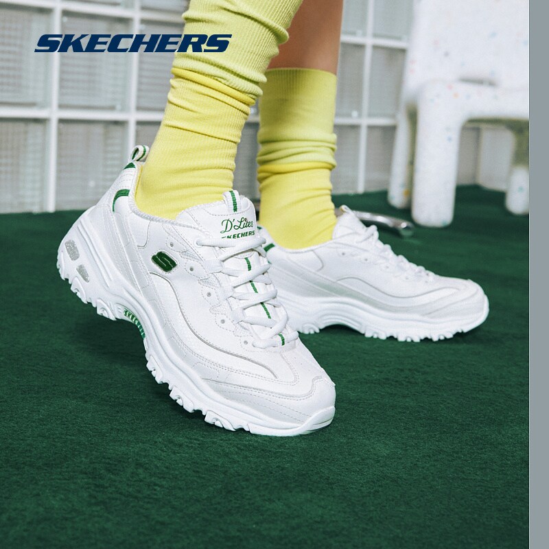 Skechers斯凯奇男女鞋厚底休闲舒适简约百搭运动鞋老爹鞋小白熊