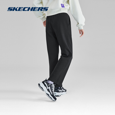 Skechers斯凯奇2023冬季新款女子针织阔腿裤时尚简约宽松休闲运动