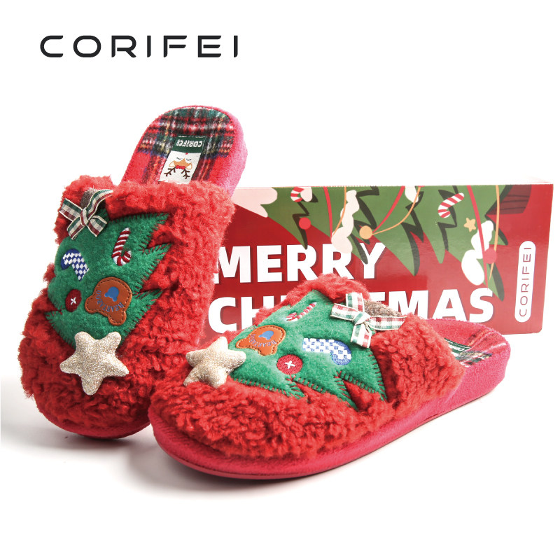 家丽芙2024礼盒装女士棉拖鞋冬居家室内鞋圣诞节礼物高级轻奢拖鞋