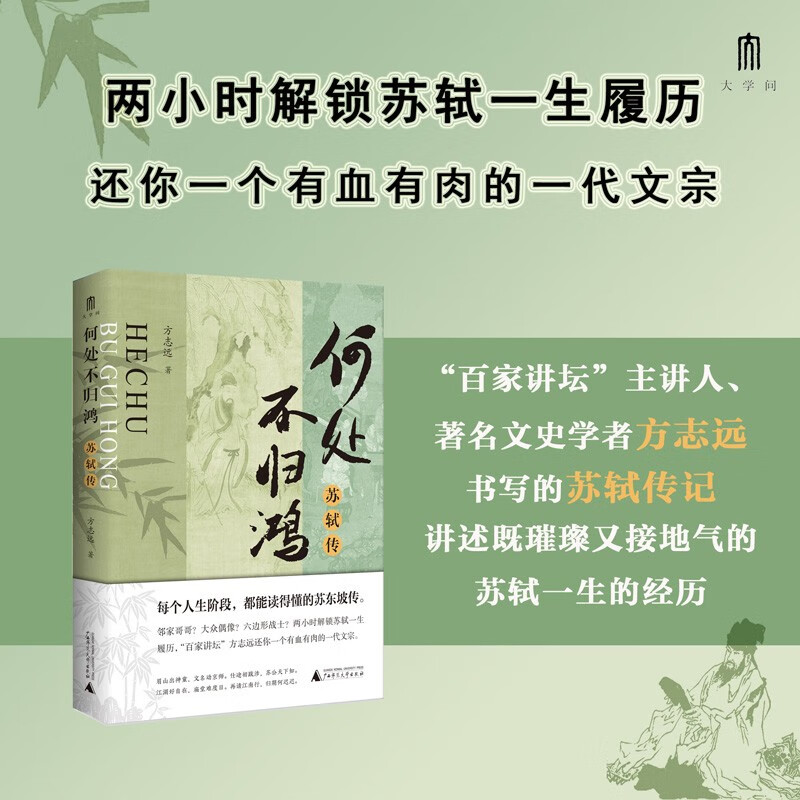 大学问书系 何处不归鸿 苏轼传 两小时解锁苏轼一生履历 百家讲坛方志远还你一个有血有肉的一代文宗 既璀璨又接地气的苏轼的一生 - 图0