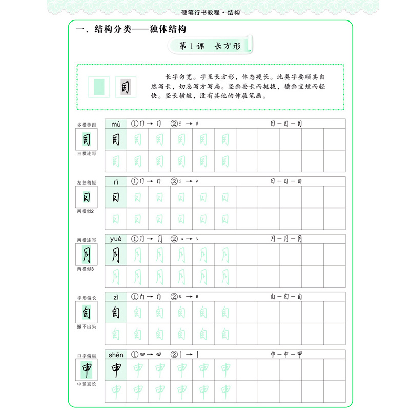 新华书店正版中国好字帖 硬笔行书教程 结构 张鹏涛书小学生初中高中成人钢笔行书字帖硬笔入门书法练习铅笔临摹纸临摹本练字帖