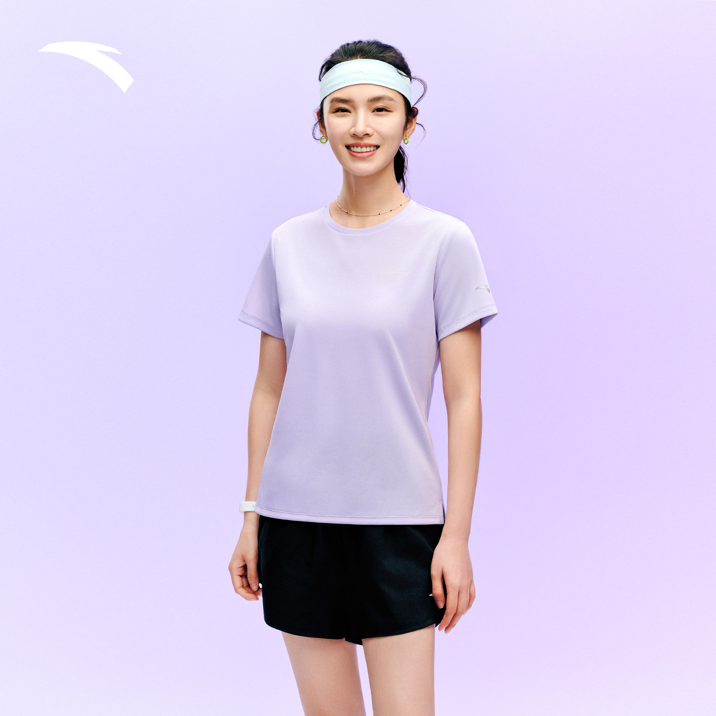 安踏运动套装女夏季2026女装短袖女士跑步健身速干短裤训练两件套