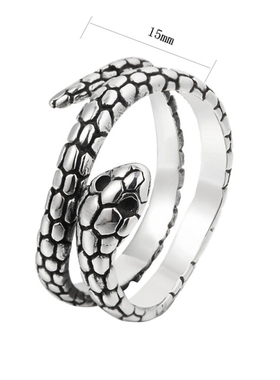 高版本黑曼巴蛇戒指古奇复古做旧男女对戒情侣款霸气时尚