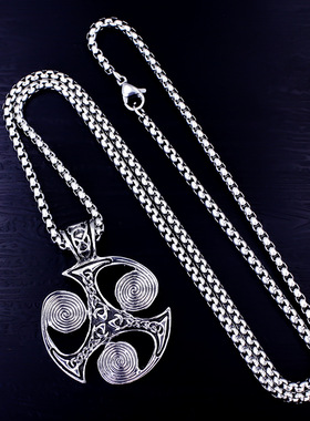 热卖朋克风不锈钢项链回旋镖造型吊坠项链长毛衣链欧美男士