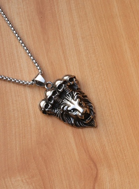 吊坠项链复古狮子头欧美