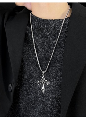 火焰吊坠项链男士复古