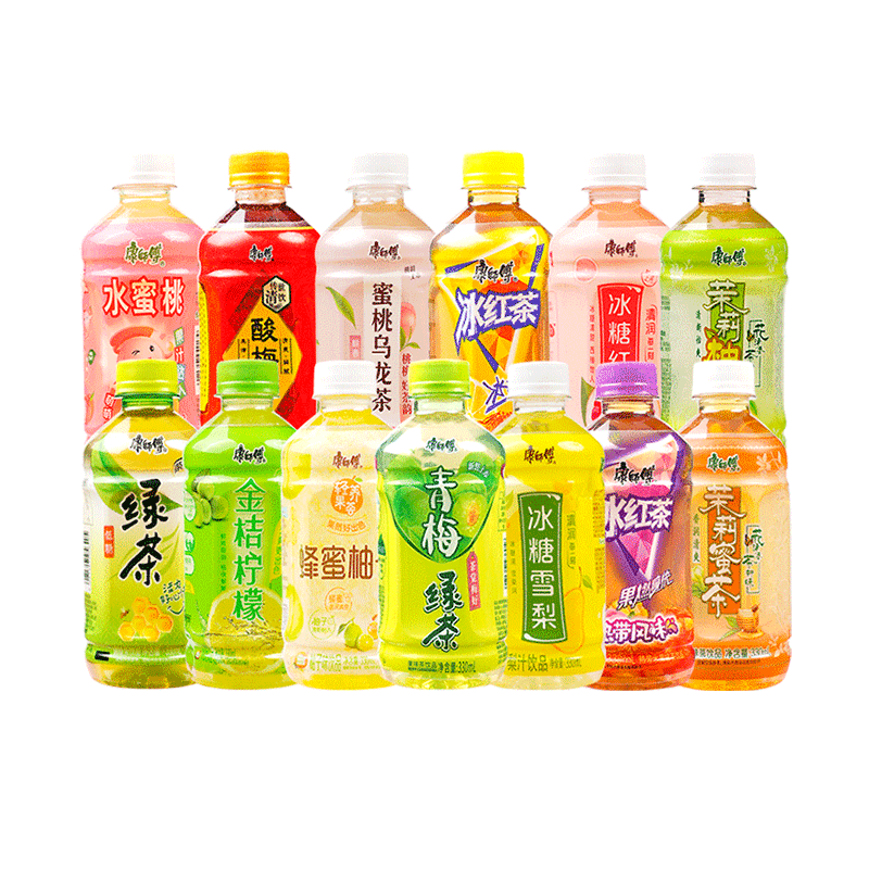 康师傅茶饮料12瓶整箱冰糖青柠绿茶 贡副食品茶饮料