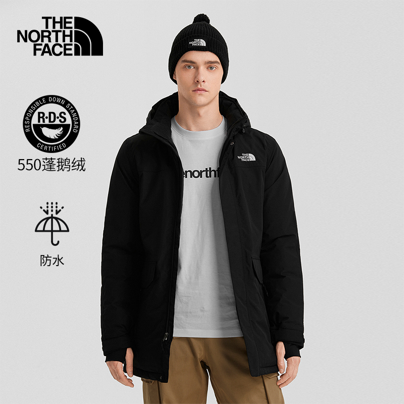 TheNorthFace北面羽绒服男士新款冬季中长款防水保暖鹅绒外套4U81