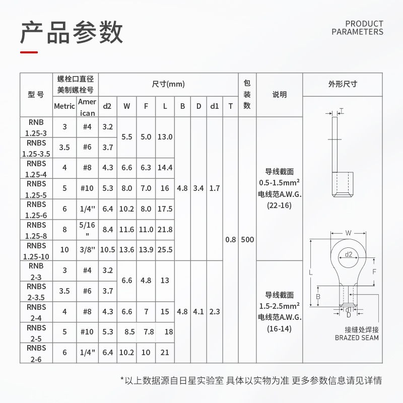 ot裸端子冷压圆形o型接线鼻子rnb压线紫铜线耳接头10平方加厚电线 - 图2