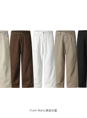 或许不对阔腿宽松直筒牛仔裤