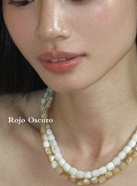 天然马蹄螺珠纯银短款项链锁骨链