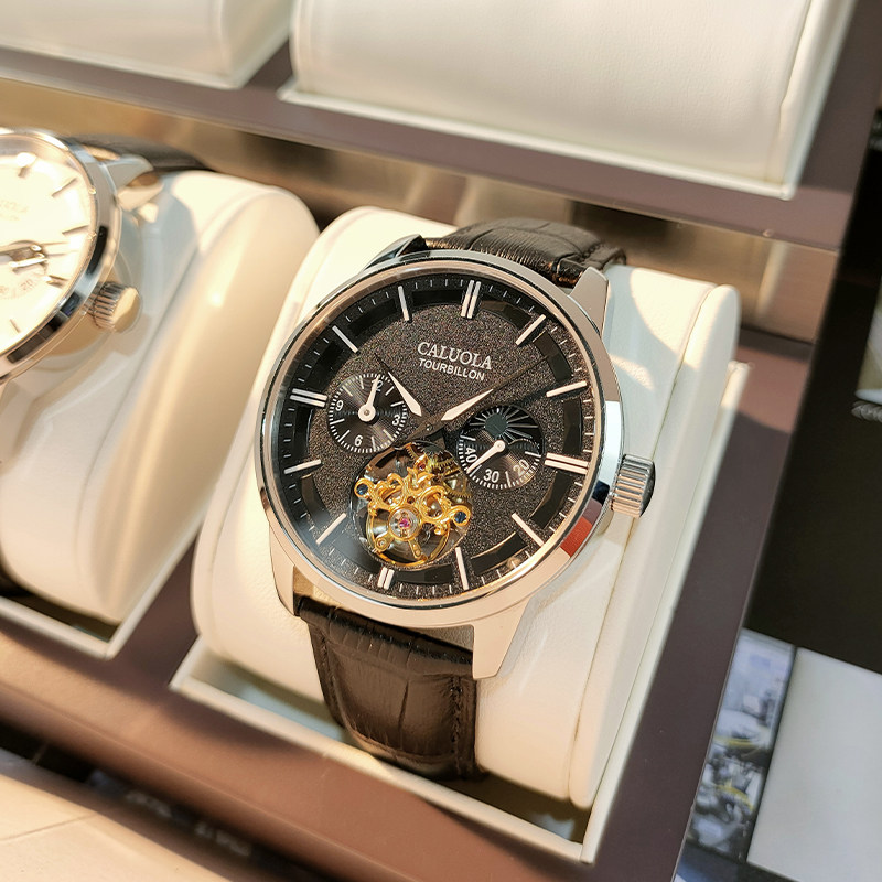 卡罗莱全自动机械飞轮休闲夜光手表 爱绕国产腕表