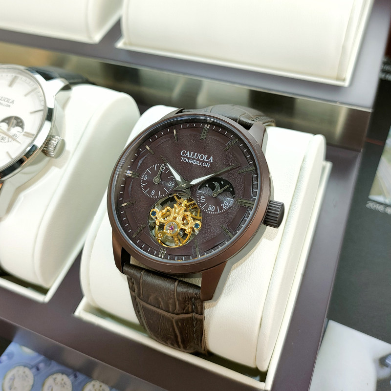 卡罗莱全自动机械飞轮休闲夜光手表 爱绕国产腕表