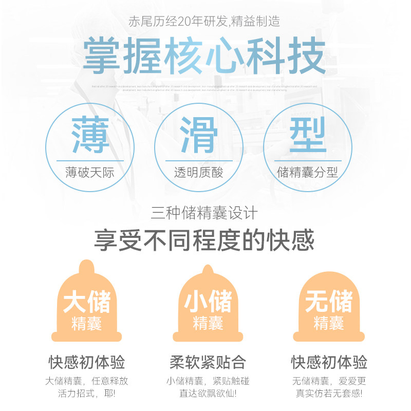 赤尾官方正品玻尿酸三合一避孕套超薄裸入旗舰店安全套tt