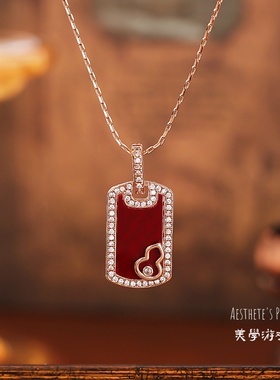 爆款高版本中国风项链福禄葫芦喜庆高级感时尚红吊坠锁骨链新款