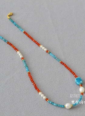 国风复古玛瑙磷灰石手工新款项链